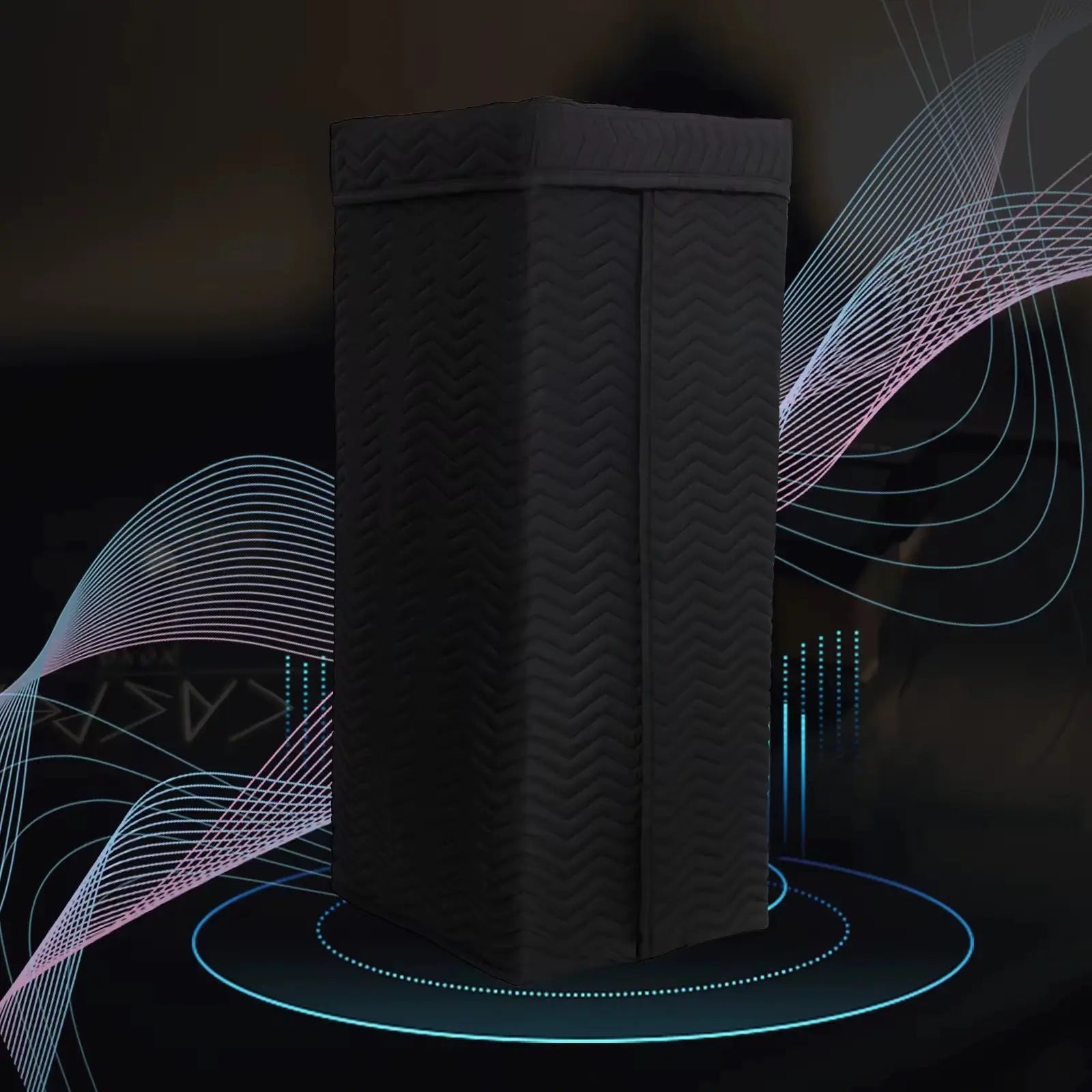 Closed portable vocal booth – mobile recording cabin with acoustic padding for studio-quality vocals