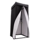 Open portable vocal booth with white acoustic interior for professional recording
