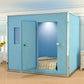 Gesangskabine SOLID Polymer Fiber von Bassaffine – blaue schallisolierte Vocal Booth, genutzt als Ruhe- oder Schlafkabine mit Matratze, ideal für Hotels, Büros oder Mietwohnungen